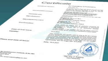 Certyfikat Consistancy of performance dla Ekonstal
