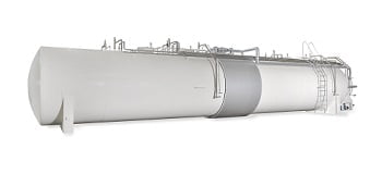 Large, horizontal aboveground multi-chamber tank 
