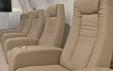 Leather reclining armchairs, manual, in normobaric chamber Ekonstal