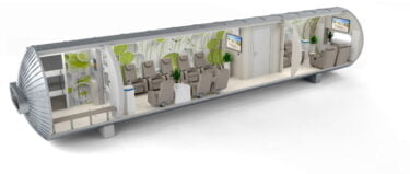 Beispielvisualisierung des Innenraums einer normobaren Sauerstoffkammer - Kammer 2 Zonen - Anzahl der Sitze: 8 + 4 | Ekonstal